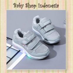 S946 Sepatu LED Anak Eila Abu  large